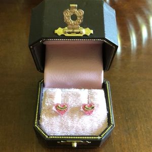Juicy Couture pink heart stud earrings
